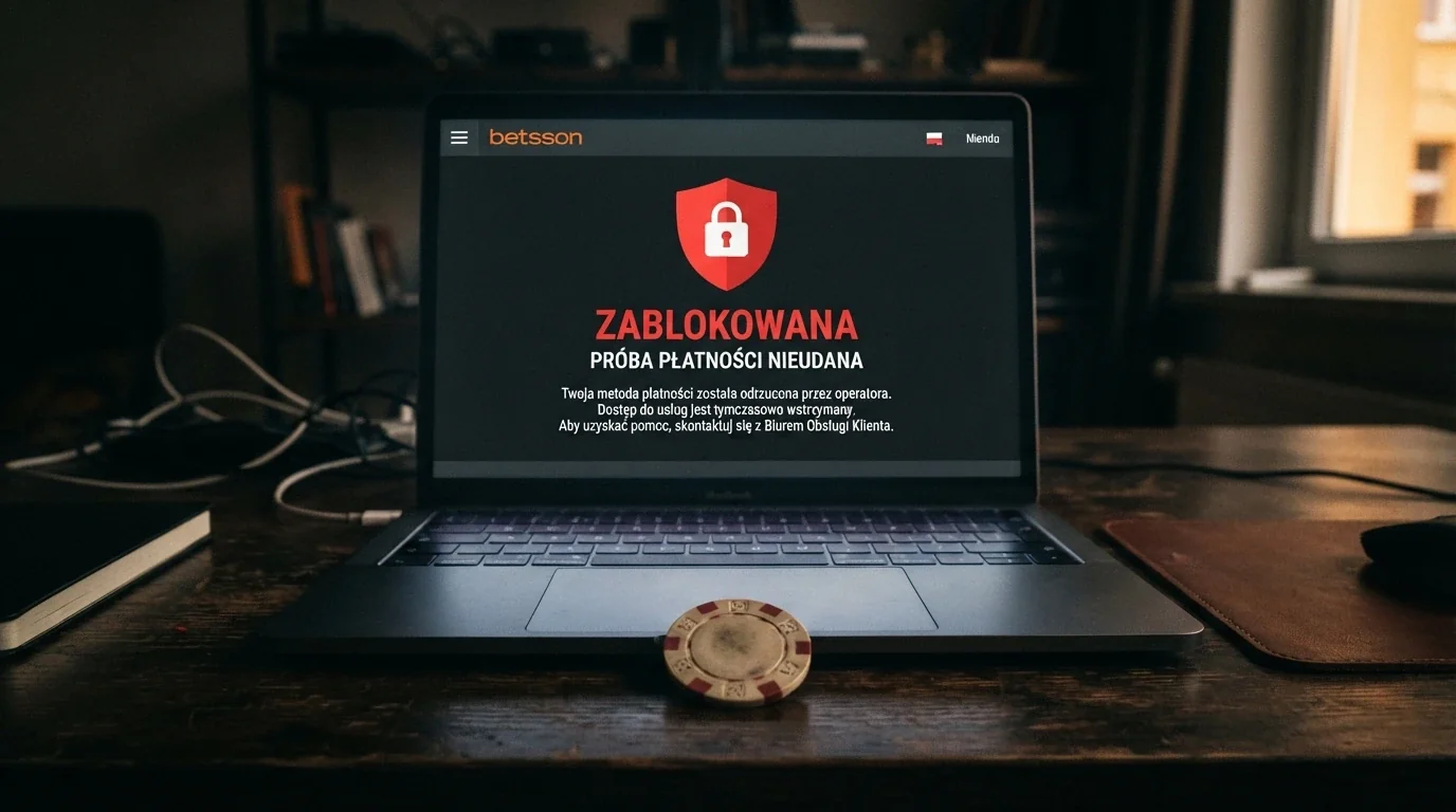 Dokument z pieczęcią Ministerstwa Finansów i fragment Rejestru Domen obok ekranu z ostrzeżeniem o blokadzie dostępu