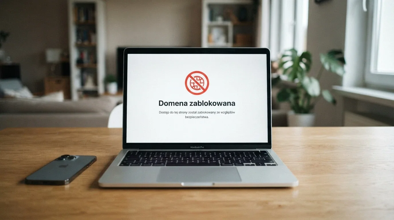 Strona ostrzegawcza Ministerstwa Finansów z komunikatem o blokadzie domeny nielegalnego kasyna i podstawą prawną