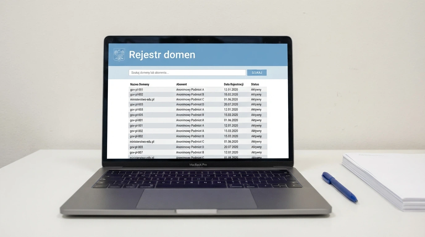 Strona internetowa rejestru domen hazardowych Ministerstwa Finansów z listą zablokowanych witryn kasynowych