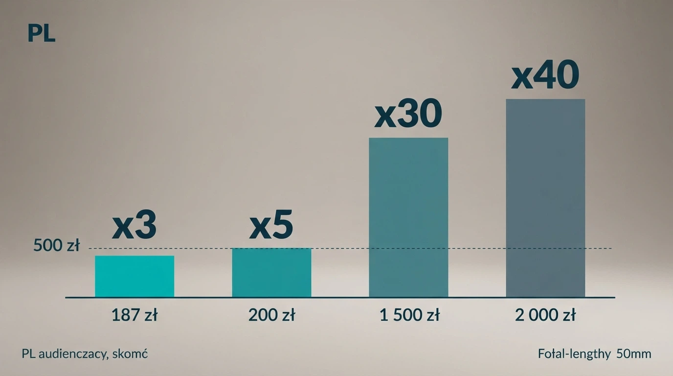 Infografika porównująca warunki obrotu bonusów bez depozytu: wager x3, x5, x30, x40 z kwotami obrotu